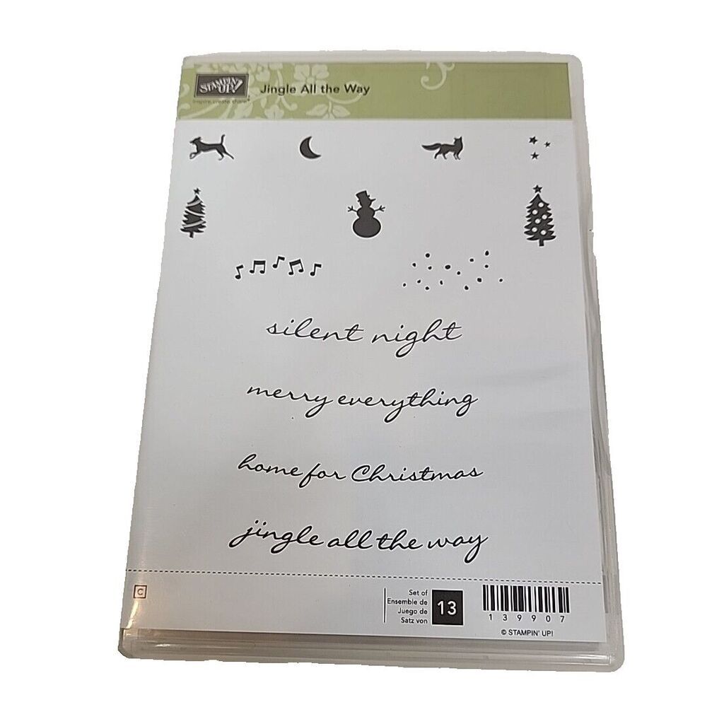 Stampin' Up! JINGLE ALL THE WAY Stamp Set of 13 139907 Silent Night Holiday